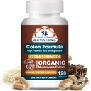 Cancer Sciences Colon Wellness Supplement, USDA Certified Organic Mushrooms Extract, Força Extra 1.500 mg, Alta Potência 40% Beta-Glucans, Imune, Gut & Digestive, Colon Cleanse & Detox, 120 Caps