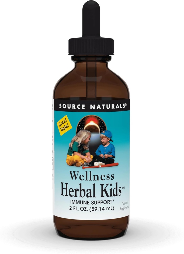 Source Naturals Wellness Herbal Kids, para suporte do sistema imunológico* - 2 Fluid oz