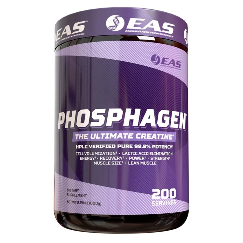EAS Phosphagen Ultimate Creatine Powder – Potência, Força, Tamanho do Músculo e Volumização de Células – Pure 99,9% Potency – 200 Servings (Desaromatizado)