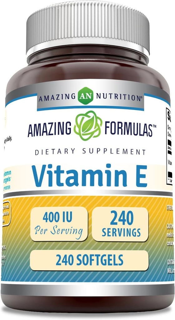 Fórmulas surpreendentes Suplemento de vitamina E 400 UI por serviço 240 Softgels