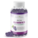 Pastilhas de ferro com vitamina C para adultos e crianças - Suplemento de ferro mastigável para anemia deficiência de ferro, Suporte de células sanguíneas vermelhas, Energia, Função imunológica, Saúde do cérebro, Max Absorção, Sabor de uva, Vegan