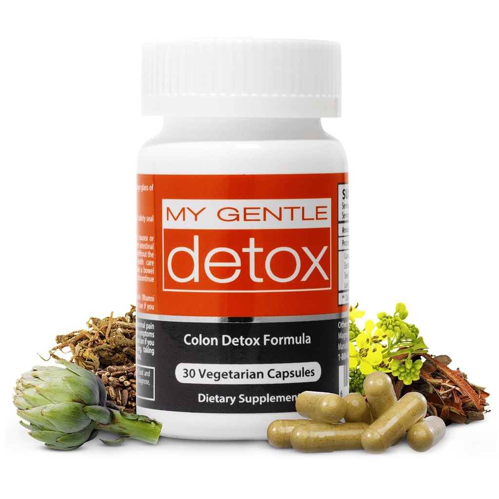 Herbal Nitro My Gentle Detox - gentil alívio constipação para mulheres e homens - tomar à noite, cocô no próximo dia - 100% Natural Colon Detox Suplemento para menos inchaço, gás, desconforto (30 Ct)