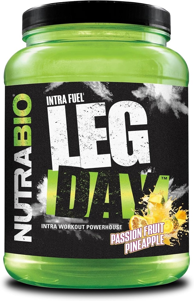 NutraBio Leg Day Intra Workout Powder – Advanced Carb Supplement with Cluster Dextrin & Electrolytes – Carb Powder with EAA/BCAAs – Cyclic Dextrin for Performance - Passion Fruit Abacaxi,20 Servings
