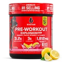 Pó pré-treino de seis estrelas para homens e mulheres, limonada rosa (30 servões) - Pré-treinamento Explosion 2.0 Energia bebida em pó Misture com Beta-Alanine & Cafeína - Sports Nutrition Supplement Products