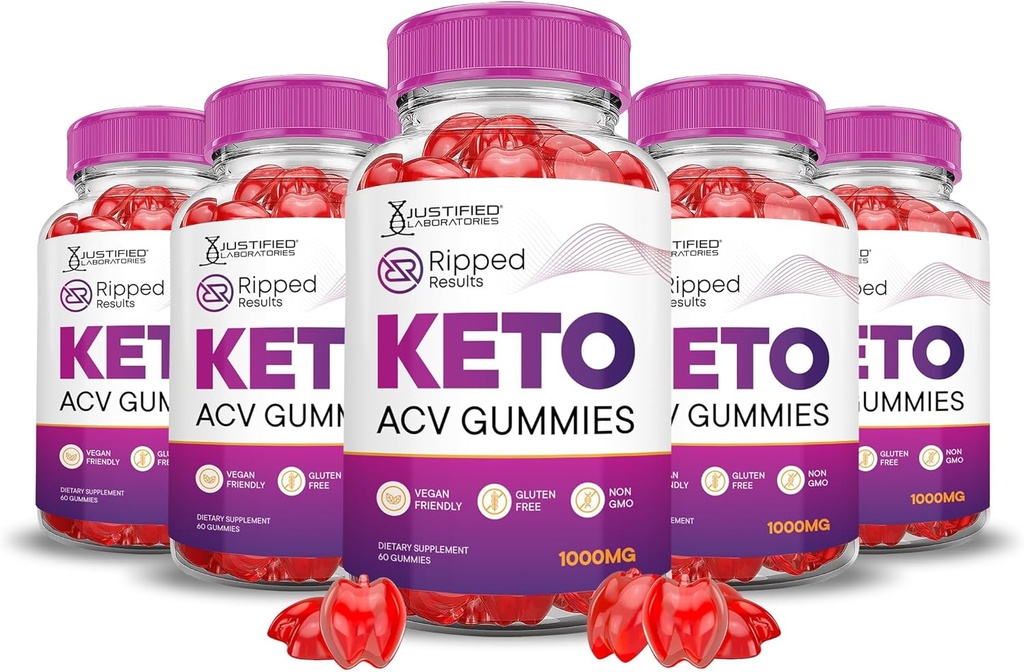 Laboratórios Justificados (5 Pacote Resultados Rasgados Keto ACV Gummies Advanced Fórmula 1000MG Resultados Rasgados Formulados com Suco de beterraba de romã B12 Vegan Non GMO 300 Gummys