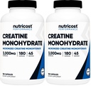 Nutricost Creatina Mono-hidratada 3.000mg, 180 Cápsulas (750mg por cápsula) - Gluten Free, Non-GMO (Pack of 2)