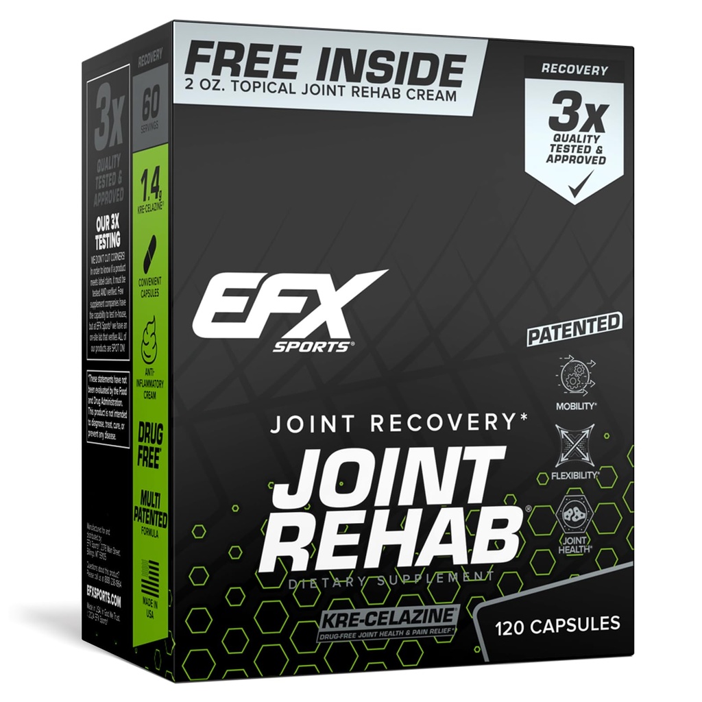 EFX Sports Joint Rehab Recovery Kit Desenvolvido por Kre-Celazina® para Mobilidade e Saúde Conjunta