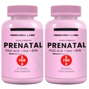 Laboratórios de pesquisa Vitaminas pré-natais para mulheres 2 Fer 1 Ad: 6X mais Biodisponível Folato de Folato Metilado Ácido Fólico MTHF 5