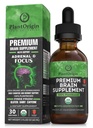 PLANTORIGIN-USDA suplemento orgânico líquido do cérebro – Drops nootrópicos com base em plantas para foco, memória e clareza mental – Vegan, Não-GMO, Cafeína-livre, Ashwagandha, Ginseng, Ginkgo, Rhodiola – Made in USA