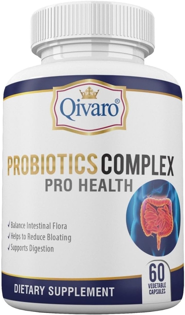 Probiótico Complexo Pro Saúde - Equilíbrio Digestivo e Apoio Imune - Suplemento Natural e Orgânico - Apoio Probiótico Diário - Vegan e Não-GMO - Made in USA – 60 Cápsula
