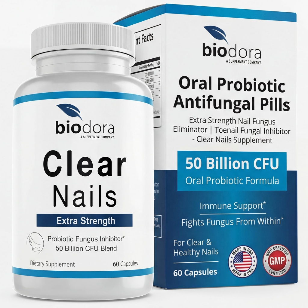 Pregos claros - Força extra - Inibidor de fungos probiótico - 50 bilhões UFC