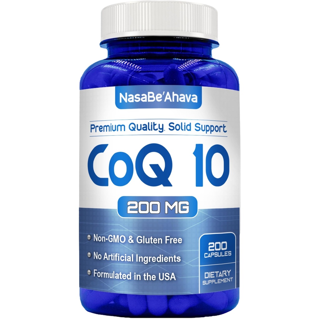 CoQ10 200mg Cápsulas □ Vegan Friendly Coenzyme Q10 200mg de Fácil Absorção Ubiquinone Supplement for Skin Heart and Energy Support □ Made in The USA in cGMP Facilities (200 Servings)