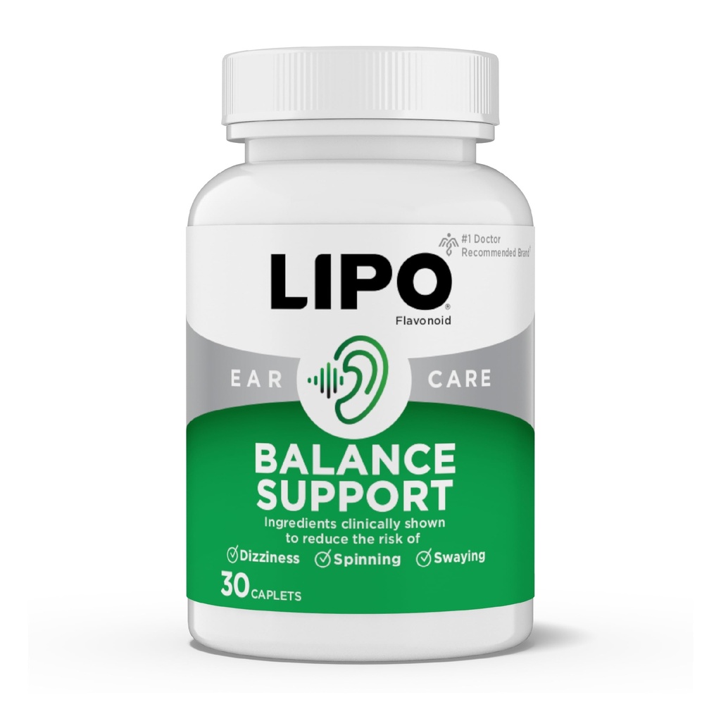 Suplemento de apoio ao equilíbrio lipo-flavonóide - Saúde do ouvido interno e alívio de vertigem com Ginkgo Biloba, Bioflavonóides, e vitaminas B - Reduz Tonturas, Girando, & Swaying - 30-Count