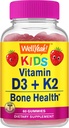 BemSim Vitamina D3 + K2 para chicletes para crianças - Vitamina D3 1000 UI, K2 100 MCG - Apoio à saúde óssea e muscular, Aromas naturais, GMO grátis, Glúten livre, Vegan - K2 D3 Suplemento de vitamina- 60 chicletes