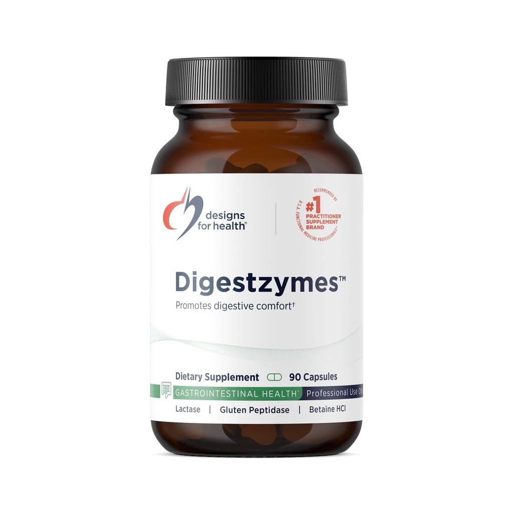 Desenhos para Digestos de Saúde - Enzimas Digestivas + Hidrocloreto de Betaína para Gás e Alivio Bloating - Pepsina, Bile de Ox, Enzima de Lactase e Enzimas de Lipase para Digestão (90 Cápsulas)