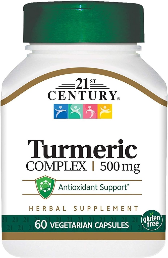 Complexo Cúrmico do Século XXI 500 mg - 60 Cápsulas Vegetarianas, Pacote de 4