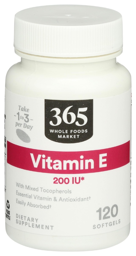 365 by Whole Foods Market, Vitamina E 200 UI, 120 CT