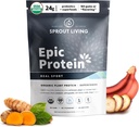 Sprout Viver, Proteína épica, Proteína baseada em plantas & Superalimentos em pó, Real Sport 24 Grams Organic Protein Powder, Recuperação, Vegan, Não lácteos, Não-GMO, Glúten Livre, Baixo açúcar (1 libras, 12 Servings)