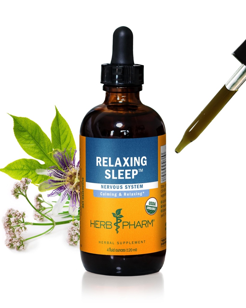 Herb Pharm Relaxante Fórmula de ervas do sono com Extrato Líquido Valeriano - 4 Onça (Pacote de 1)