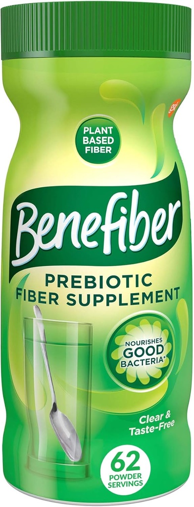 Benefiber diária suplemento de fibra prebiótica pó para a saúde digestiva, pó de fibra diária, sem sabor - 62 Servings (8.7 Ounces)