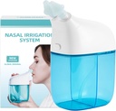 Sistema de irrigação nasal, máquina de lavagem nasal, máquina de lavagem sinusal, máquina limpador de sinos com tanque de água e tanque de coleta de resíduos - limpador de nariz para Sino, adulto Sinus, alívio alérgico - azul