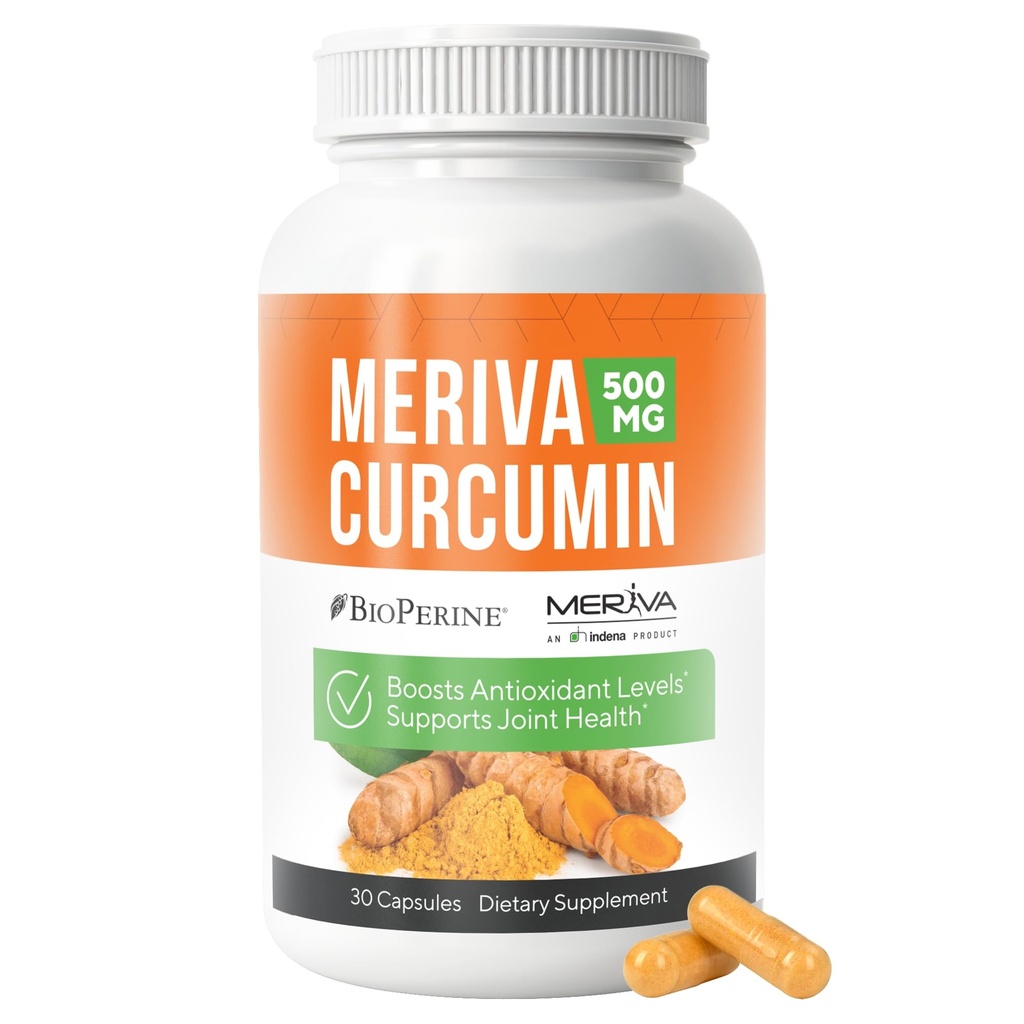 RENOVAÇÃO NERVE Meriva Curcumina com Pimenta Preta e Bioperina - Antioxidante Boost Nerve Suporte Suplemento - 30 Cápsulas