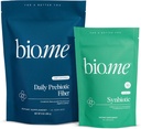 Bio.me diária Prebiótico fibra & pacote Synbiótico - Pó de fibra para saúde digestiva & Bloating - Pre, Pro, Postbiótico para Gut Saúde & Suporte Imune, Não-GMO, Gluten Free - 30 Servings, 60 Cápsulas