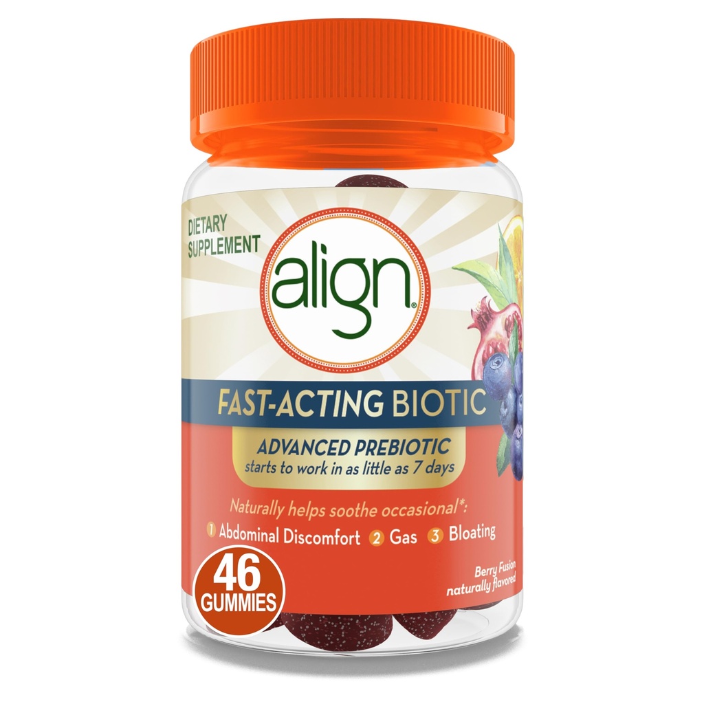 Alinhar Advanced Prebitic Supplement, Gummies Biotic de ação rápida, Advanced Prebitic para mulheres e homens, trabalha em como pouco Como 7 dias*, 46 chicletes