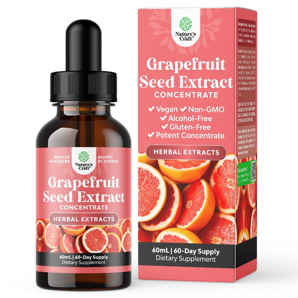 GSE Extrato de Sementes de Toranja Líquido - Uma gota diária - Extrato de Sementes de Uva Super Concentrado Drops Líquidos Ricos em Bioflavonóides e Polifenóis para Gut Health & Imune Support - 2OZ - 60 Servings