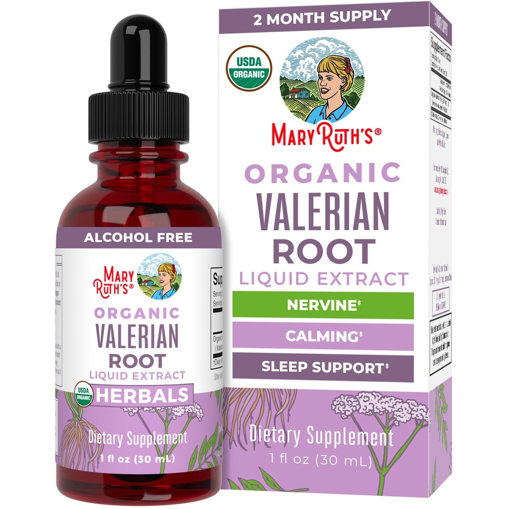 MaryRuth Orgânicos Valerian Raiz líquido gotas ; 2 Mês Abastecimento ; Livre de Açúcar ; USDA Orgânico Valerian Raízes gotas  ; Apoio ao sono ; Calma e stress alívio ; Vegan