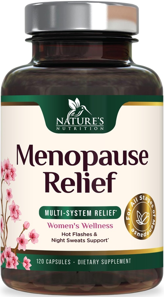 Suplementos de Menopausa para Mulheres - Suporte de alívio de Menopausa Probióticos com Cohosh Preto, Suplementos de suporte natural para flashes leves e suores noturnos e PH Suplemento de apoio ao equilíbrio - 120 Cápsulas