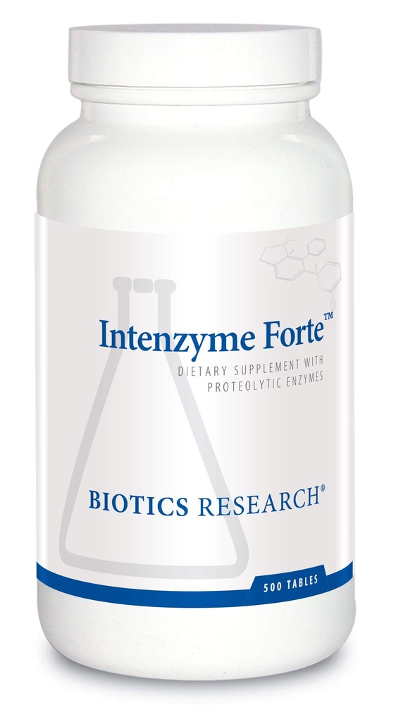 Biotics Research Intenzyme ForteTM Proteolytic Enzimas Pancreáticas, Pancreatina, Bromelaína, Papaína, Lipase, Amylase-Suplemento Suplemento Suporta Digestão de Proteínas Saudáveis-Imune & Função Circulatória 500 Comprimidos