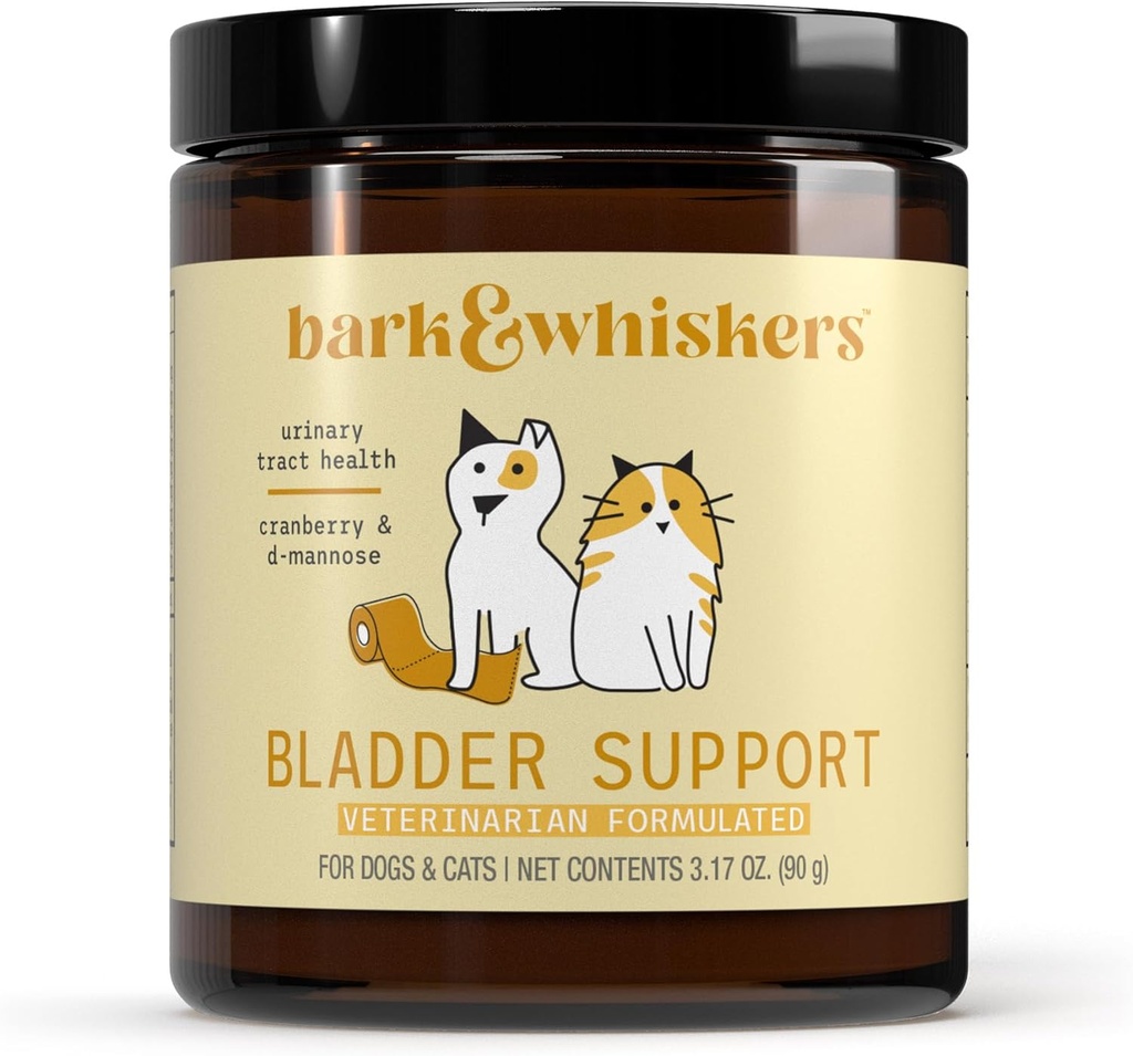 Suporte de bexiga de Bark & Whiskers, 3,17 Oz. (90 g), 90 Scoops, Suporta Saúde do Trato Urinário, com Cranbery & D-Mannose, Vet Formulado, Não-GMO, Dr. Mercola
