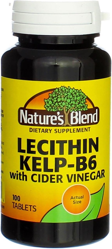 Mistura de Lecitina da Natureza Kelp-B6 com Cider Vinagre 100 Tabs (Modelo: 079854600704)