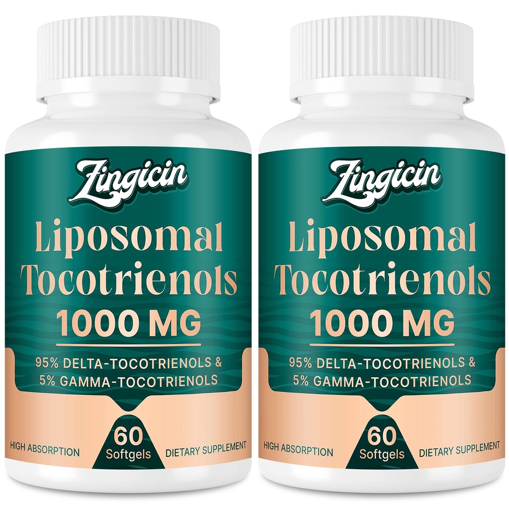 Vitamina E Tocotrienols - Suplemento de tocotrienols lipossomais 1000mg, Altamente Absorvível Delta Tocotrienol e Gamma Tocotrienol para Saúde Óssea, e Apoio Antioxidante, 120 Softgels