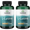 Swanson Free Form L-Lysine - Suplemento Natural Promovendo o suporte ao estresse e a saúde do sistema nervoso - Pode promover o relaxamento 500 miligramas 100 cápsulas (2 pacote)