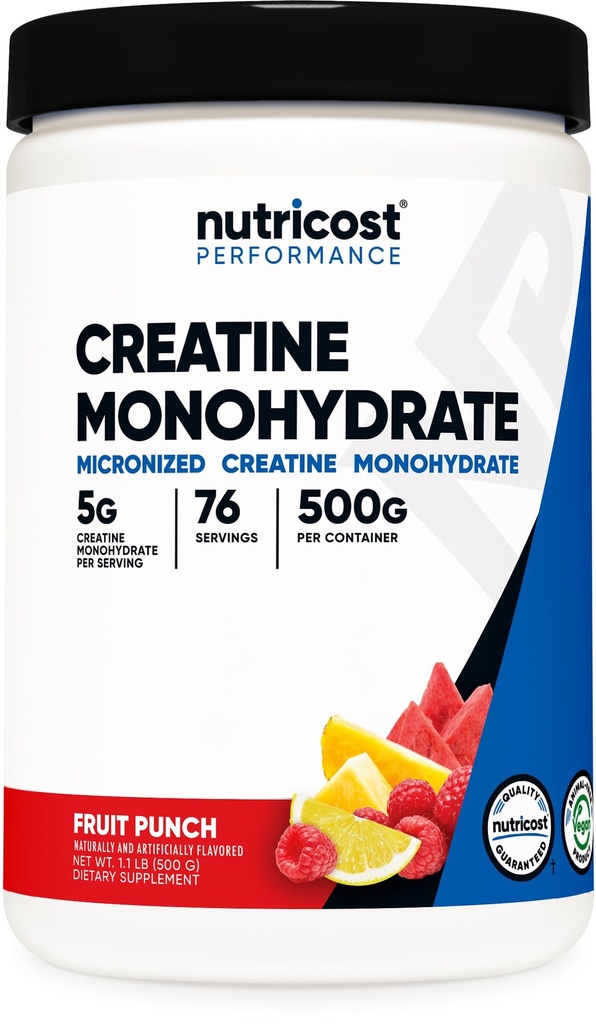 Nutricost Creatine Monohydrate Powder (Fruit Punch, 500 Gram)