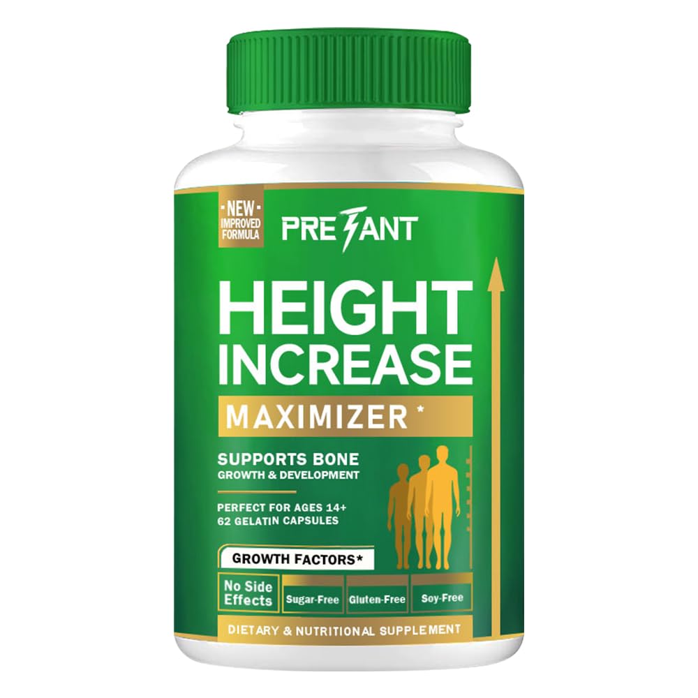 Cápsulas PRETANT-Growth para crescer mais alto - Aumento de altura Maximizer com cálcio para a força óssea -Natural Get Taller Suplemento - Dietary Edible Healthcare Fitness