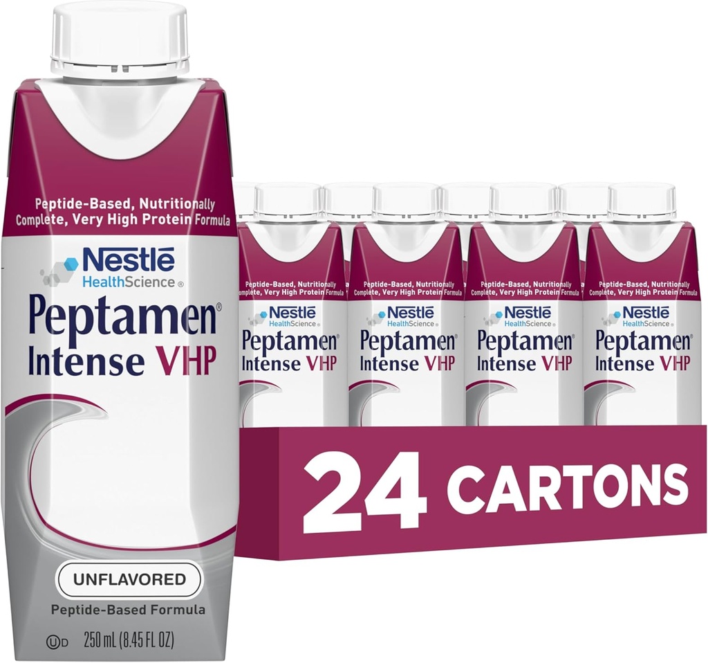 Nestle Peptamen Intenso VHP Tube Feeding Fórmula de 250 mL sem sabor Carton 24 Ct