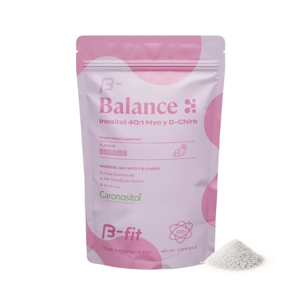 Equilíbrio Inositol 150g - Inositol 40:1 Myo & D-Chiro - Suplemento Alimentar em Pó - Berry Flavor - Ácido Fólico - Sem Aditivos - 100% Puro - Garrafa Grátis