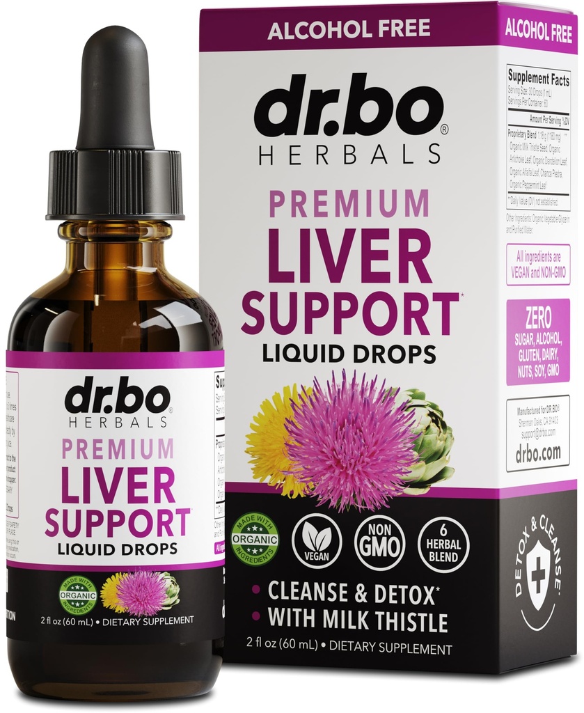 Fígado Cleanse Detox & Repair Orgânico - Suplemento de suporte de fígado natural Drops Líquidos, Cardo de Leite, Extrato de Chanca Piedra, Alcachofra - Fórmula Gallbladder Suplementos de Fórmula Liquid Drops 2 onças