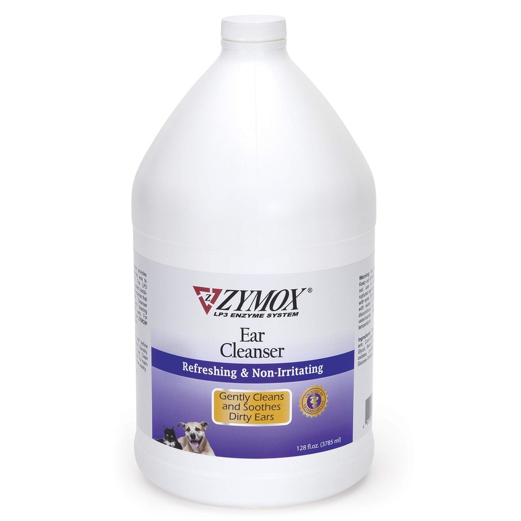 Zymox solução limpador de ouvido para cães e gatos, 1 Gallon