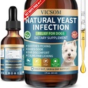 VICSOM Natural Dog Yeast Infection Treatment for Dogs, Itchy Skin & Ear Treatment Natural Support Allergy Alief, Dog Yeast Infection Alief, Support Irrigation, Itching & Inflamation 60ml