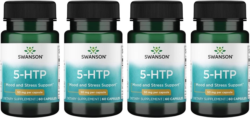 Swanson Amino Acid 5-Htp 50 Milligrams 60 Cápsulas (4 Embalagem)