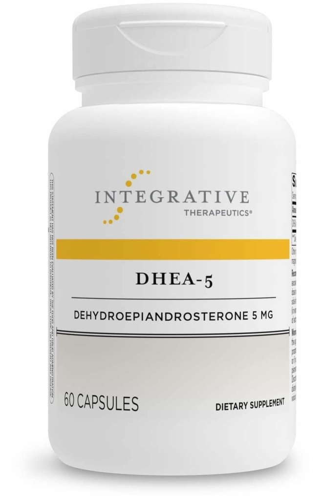 Integrative Therapeutics DHEA-5 - Suplemento de saúde diária para envelhecimento saudável* - Suplemento endócrino* - Vegan, Dairy-Free & Gluten-Free - 60 Cápsulas (60 Servings)