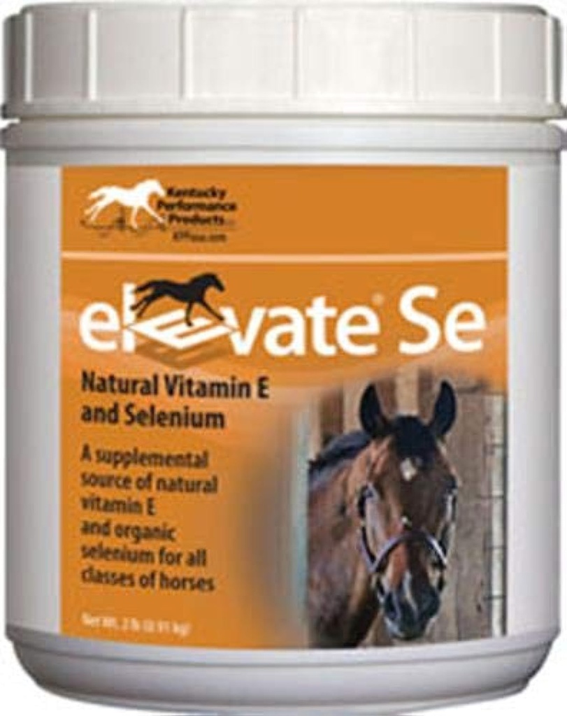 Kentucky Performance Prod Elevate Se Natural Vitamina E e pó de selênio para cavalos, 2 Pound Container