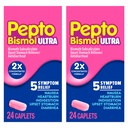Pepto Bismol ULTRA Caplets, alívio estomacal irritado, alívio das náuseas, alívio da azia, alívio da indigestão, medicação anti diarréia para adultos - 5 alívio do sintoma, 48 ct (2x24 ct)