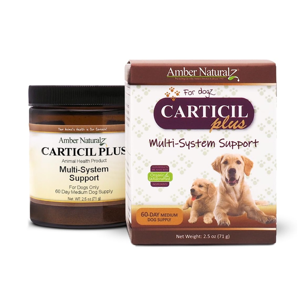 Amber NaturalZ Carticil Plus Herbal Supplement for Dogs Suporte Multi-System for Joint, Digestive, and Imune Health (Ajuda Natural para Bem-Estar e Vitalidade Geral)