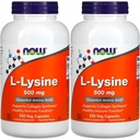 Now Foods L-lisina 500 mg, 250 Cápsulas (Pacote de 2)