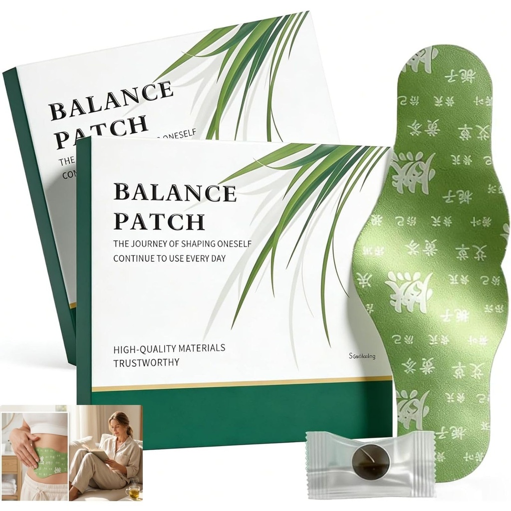 2 Caixas Balance Patch, Japanese Fibrilador Estômago Patch com Ingredientes Baseados em Plantas, Promove Conforto Abdominal, Não Irritante e Confortável, Fácil Uso Tópico (10 Patches)